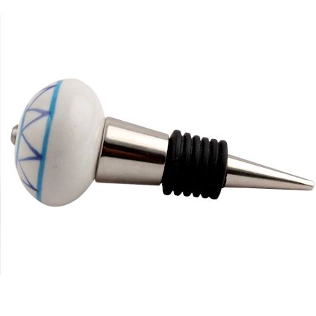 Border Ceramic Wine Stopper (Pack Of One Piece)